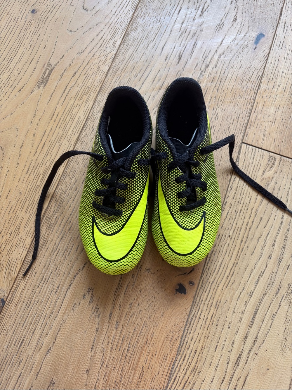 Nike Fluorescent Yellow and Black Soccer Shoes